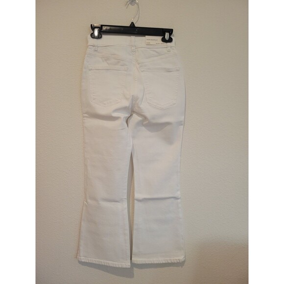 NWT Warp + Weft Crop Bootcut Jean Denim  White Women Size 0/25 Stretchy - Picture 3 of 12